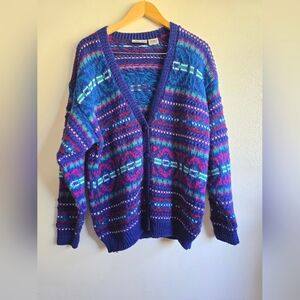 Nordstrom Brass Plum, Vintage Cardigan Sweater, Multicolor, Size Medium‎